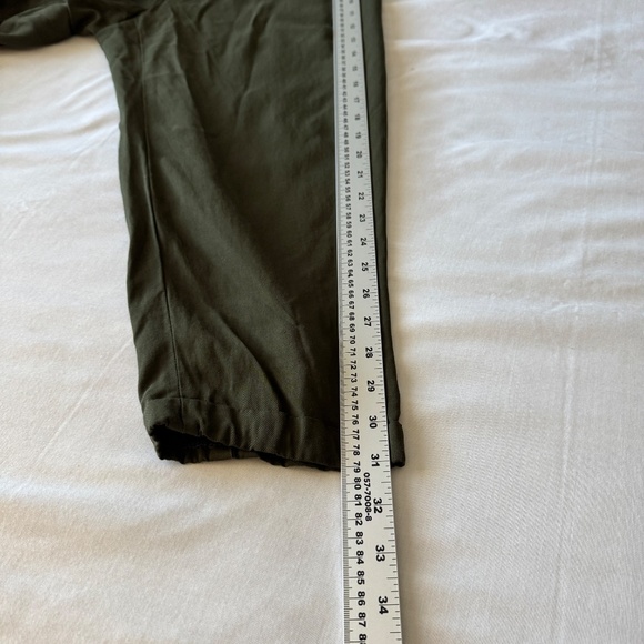 Zara Woman Lightweight Viscose X-Large Capris Army Green Comfort Waist Festival - Picture 13 of 14